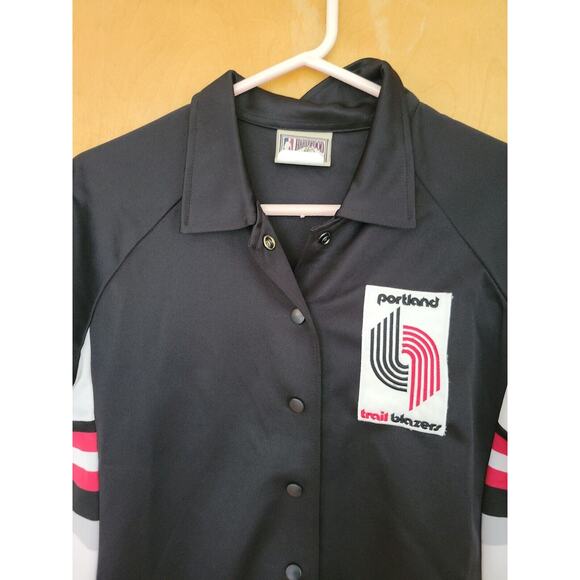 Portland Trailblazers Womens XL Warm Up Button Shirt Hardwood Classics Magnetic - Picture 4 of 10